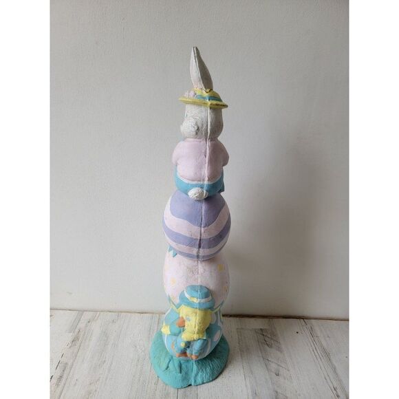 Vintage Trendmasters 1996 Easter bunny rabbit stack duck egg decor totem - Picture 8 of 16
